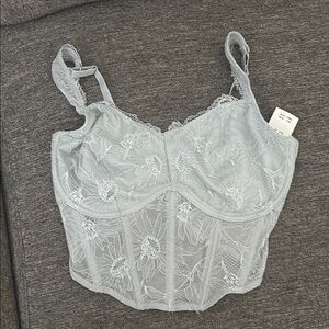 Lace Floral Bustier Top